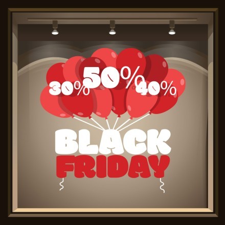 Balloons Black Friday Αυτοκόλλητο Βιτρίνας