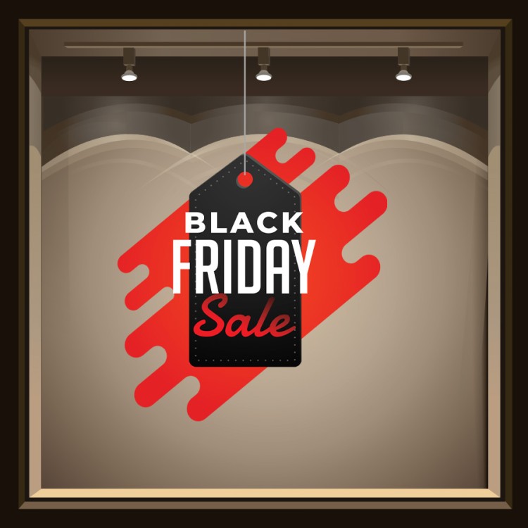 Αυτοκόλλητο Βιτρίνας Black Friday Ticket