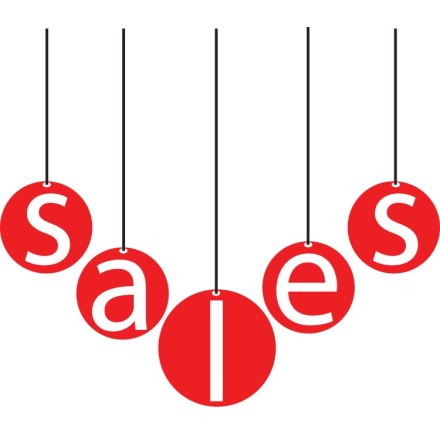 Sales γράμματα σε ασύμμετρα κρεμασμένα καρτελάκια Αυτοκόλλητο Βιτρίνας