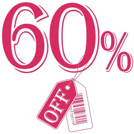 60% Αυτοκόλλητο Βιτρίνας