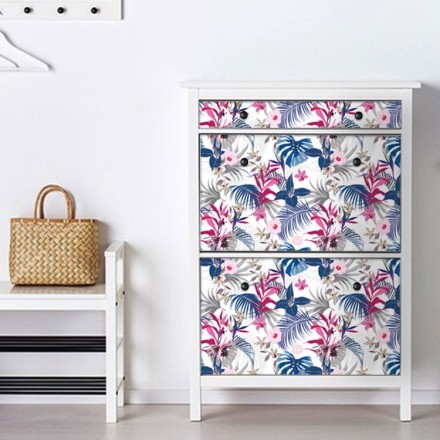 Trendy Floral Pattern Αυτοκόλλητο Επίπλου