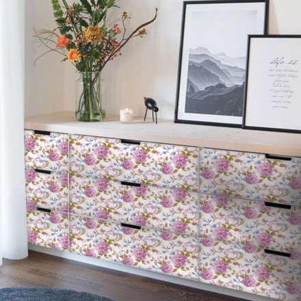 Roses Pattern Αυτοκόλλητο Επίπλου