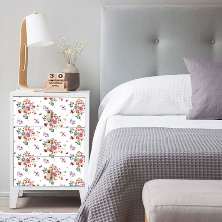 Floral Pattern Roses Αυτοκόλλητο Επίπλου