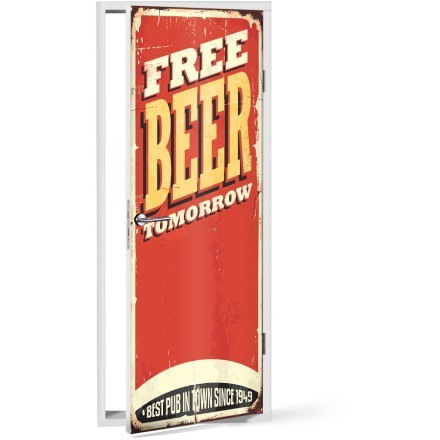 Free Beer Tomorrow Αυτοκόλλητο Πόρτας