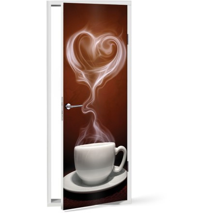 Love for coffee Αυτοκόλλητο Πόρτας