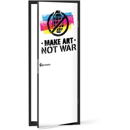 Make Art Not War Αυτοκόλλητο Πόρτας