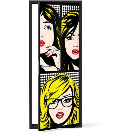 Pop art Πρόσωπα Αυτοκόλλητο Πόρτας