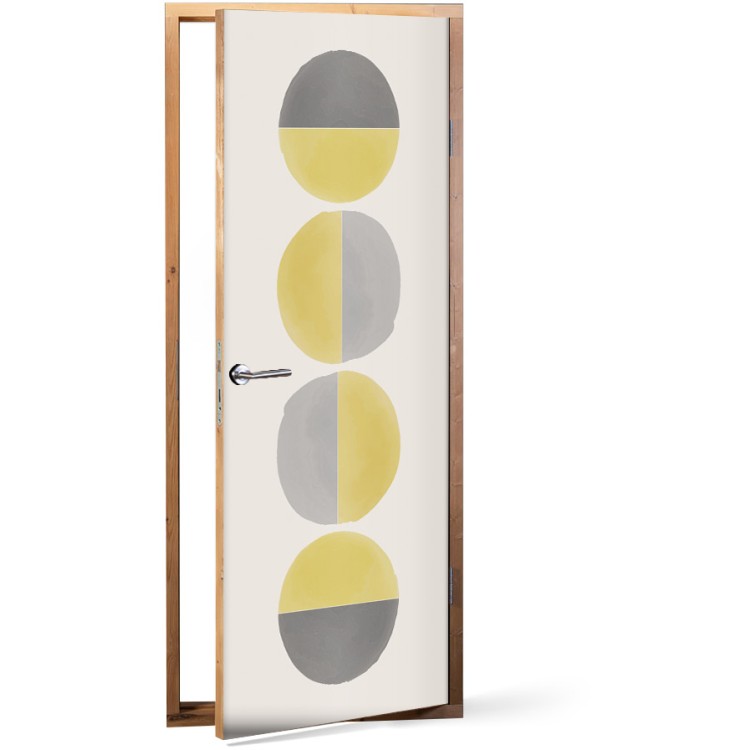 Αυτοκόλλητο Πόρτας Circle art yellow & grey