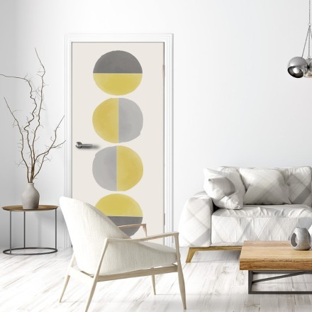 Circle art yellow & grey