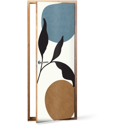 Leaves Art Αυτοκόλλητο Πόρτας