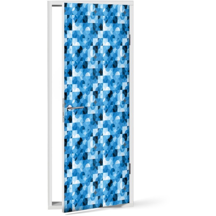 Αυτοκόλλητο Πόρτας Μπλε μοτίβο