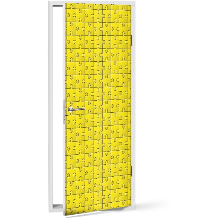 Αυτοκόλλητο Πόρτας Κίτρινο παζλ