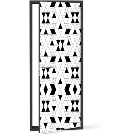 Black n' White Triangles Αυτοκόλλητο Πόρτας