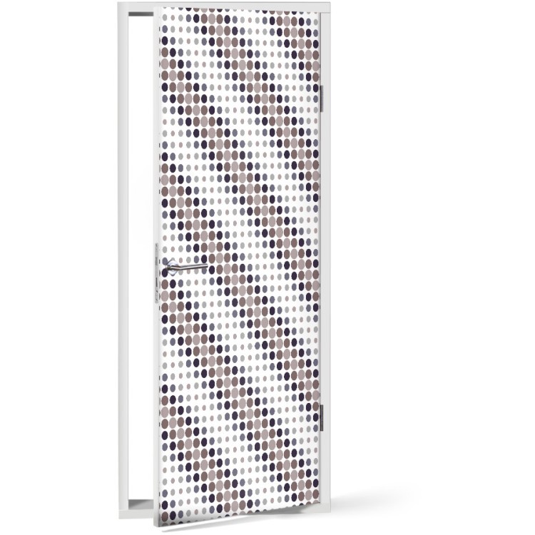 Αυτοκόλλητο Πόρτας Διαγώνιες γραμμές με πολύχρωμα κυκλάκια