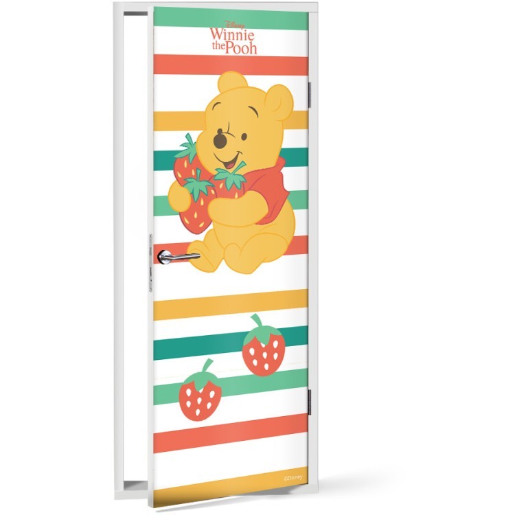 Αυτοκόλλητο Πόρτας Winnie the Pooh με φραουλίτσες