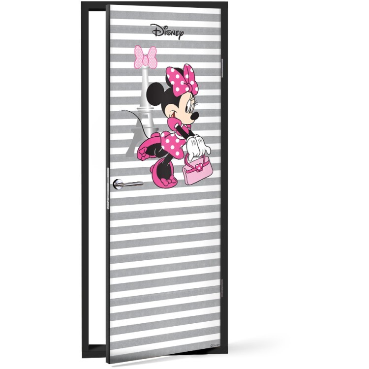 Αυτοκόλλητο Πόρτας Minnie Mouse in Paris