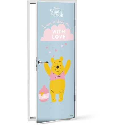 I want to shower you...with love, Winnie the Pooh Αυτοκόλλητο Πόρτας