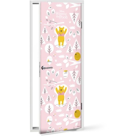Pink Pattern, Winnie the Pooh Αυτοκόλλητο Πόρτας