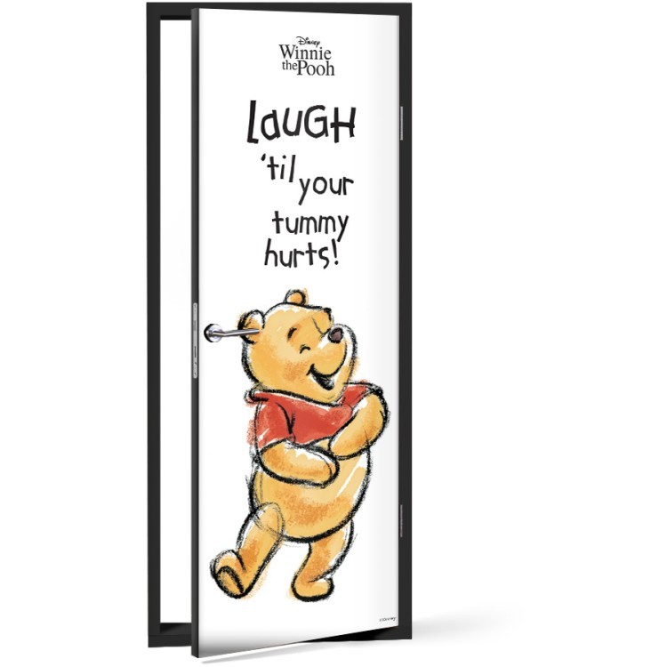 Αυτοκόλλητο Πόρτας Laugh til your tummy hurts!, Winnie the Pooh