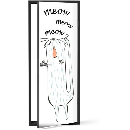 Meow Αυτοκόλλητο Πόρτας