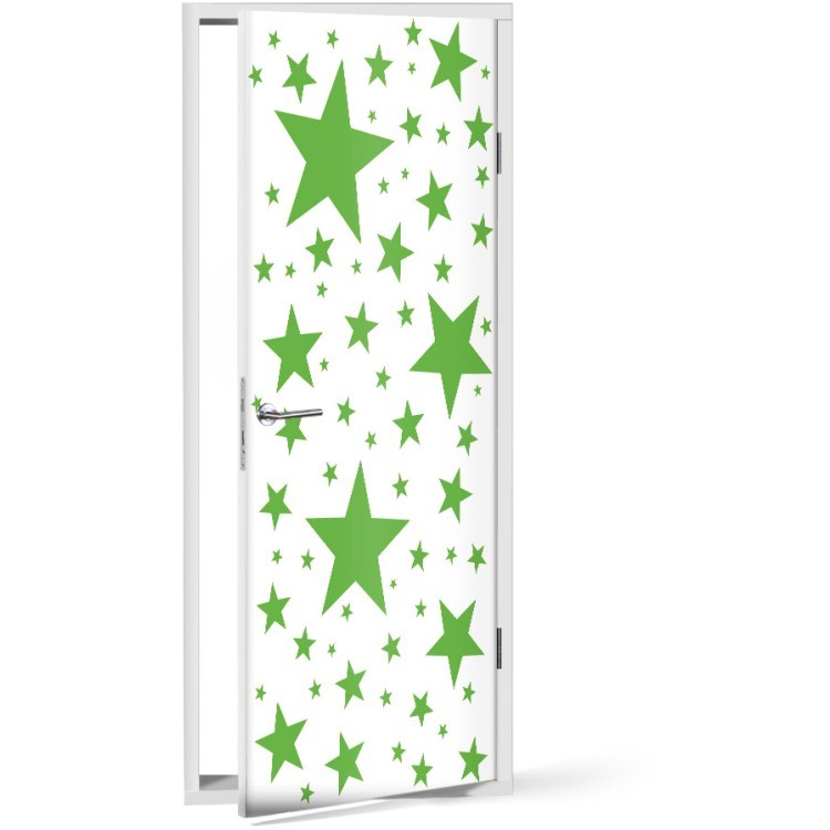 Αυτοκόλλητο Πόρτας Πράσινα αστέρια
