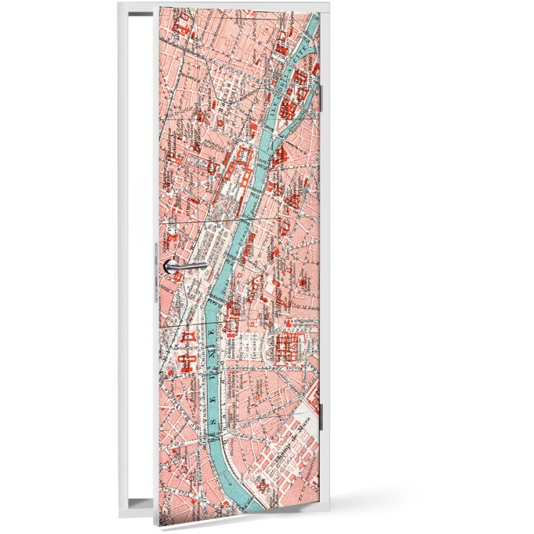 Αυτοκόλλητο Πόρτας Χάρτης Παρισιού