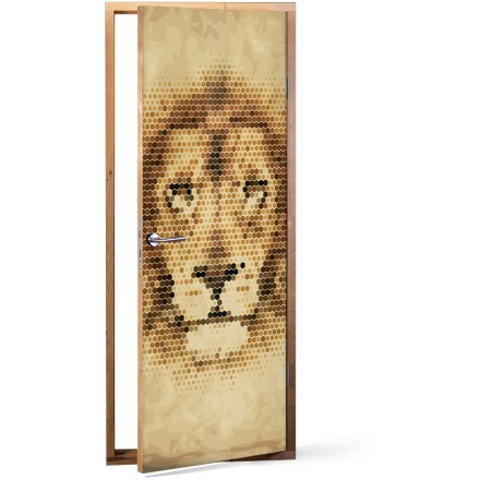 Λιοντάρι Αυτοκόλλητο Πόρτας