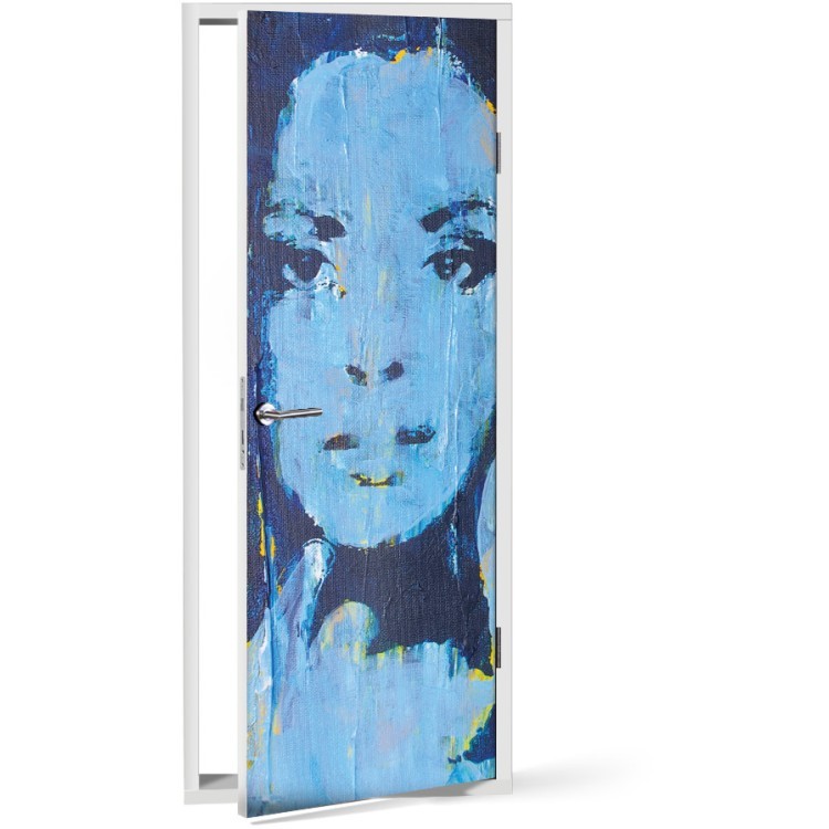 Αυτοκόλλητο Πόρτας Blue Portrait
