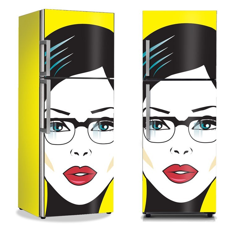 Αυτοκόλλητο Ψυγείου Πορτρέτο Γυναίκας Γυαλιά