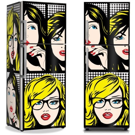 Pop art Πρόσωπα Αυτοκόλλητο Ψυγείου