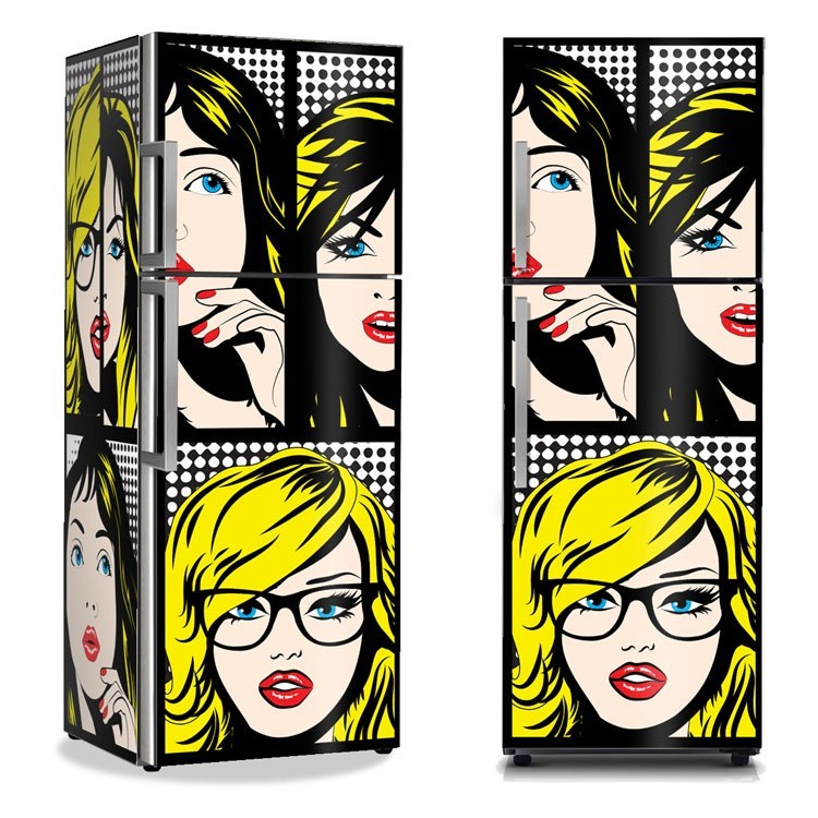 Αυτοκόλλητο Ψυγείου Pop art Πρόσωπα