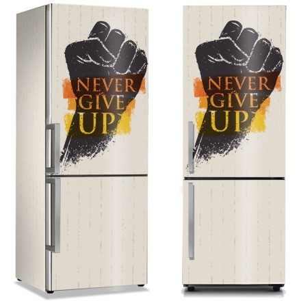 Never Give Up Αυτοκόλλητο Ψυγείου