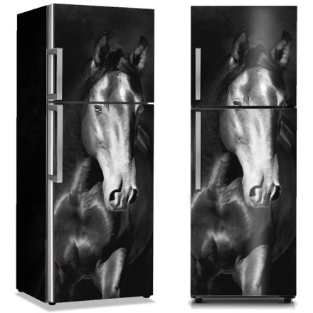 Μαύρο άλογο kladruby Αυτοκόλλητο Ψυγείου