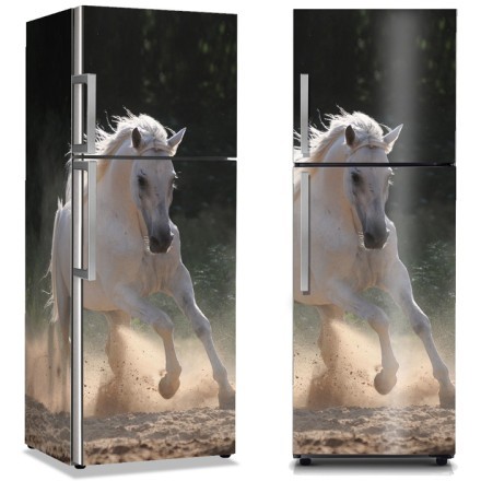 Άσπρο άλογο Αυτοκόλλητο Ψυγείου