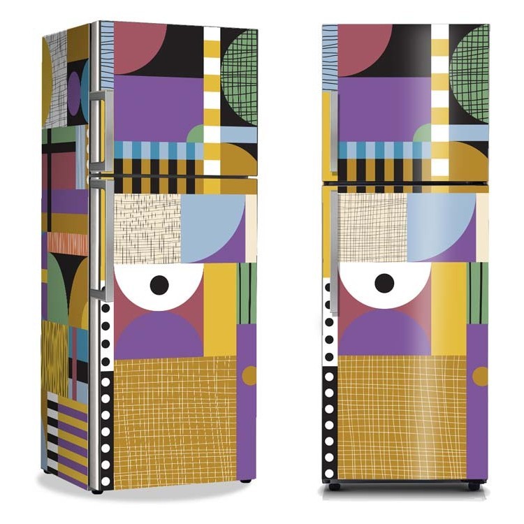 Αυτοκόλλητο Ψυγείου Πολύχρωμο αφηρημένο μοτίβο