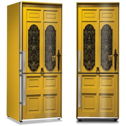 Κίτρινη Εξώπορτα Αυτοκόλλητο Ψυγείου