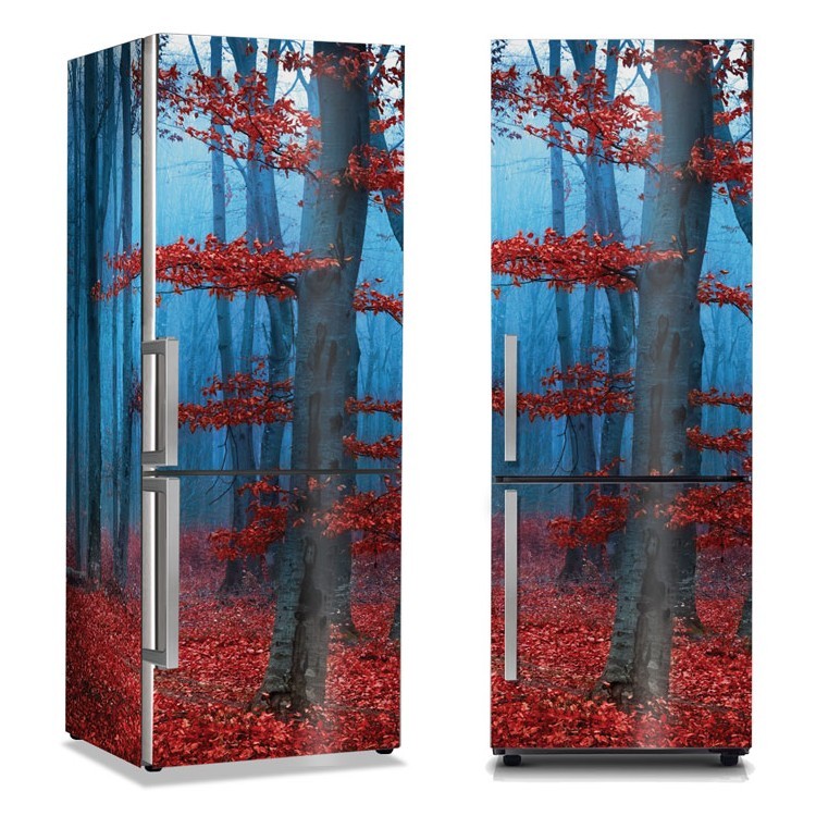 Αυτοκόλλητο Ψυγείου Κόκκινα Φύλλα