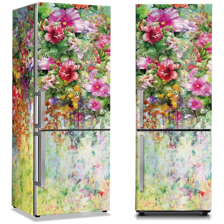 Αυτοκόλλητο Ψυγείου Ροζ λουλούδια στο δέντρο
