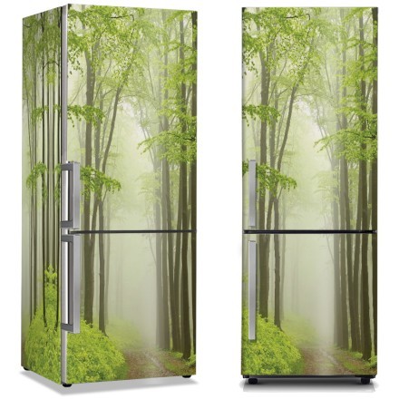 Πράσινα ψηλά δέντρα Αυτοκόλλητο Ψυγείου