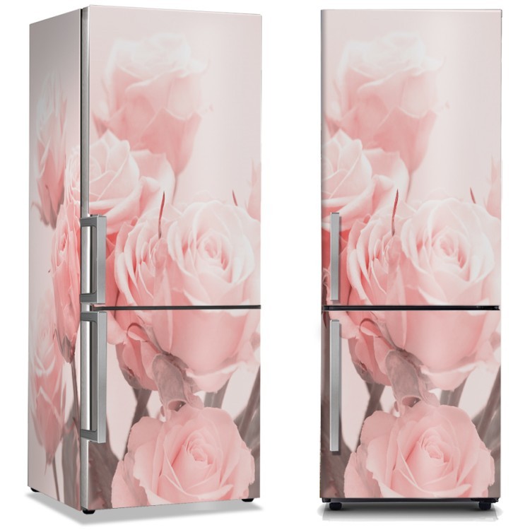 Αυτοκόλλητο Ψυγείου Ροζ παιώνιες