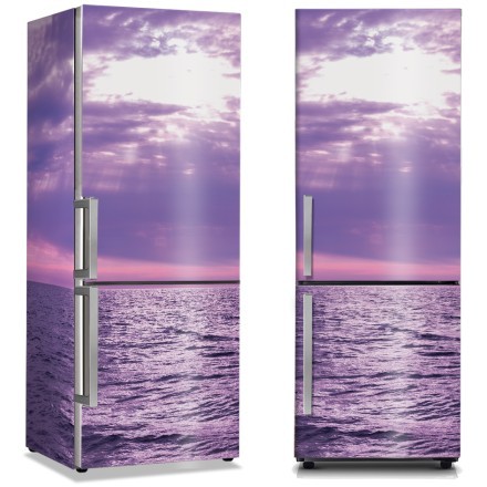 Αποχρώσεις του μοβ στον ουρανό & στην θάλασσα Αυτοκόλλητο Ψυγείου