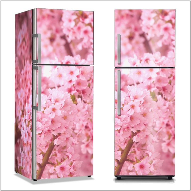 Αυτοκόλλητο Ψυγείου Άνθη ροζ κερασιάς