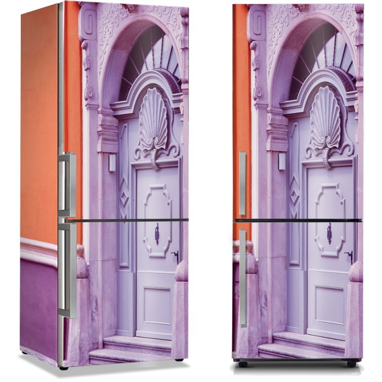 Αυτοκόλλητο Ψυγείου Μοβ ιδιαίτερη πόρτα