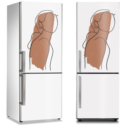 Περίγραμμα σώματος με καφέ πινελιά Αυτοκόλλητο Ψυγείου