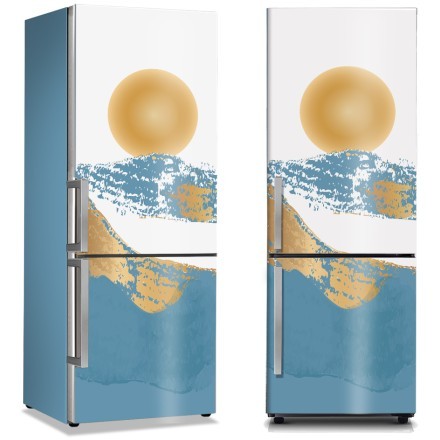 Μπλε & χρυσή σύνθεση Αυτοκόλλητο Ψυγείου