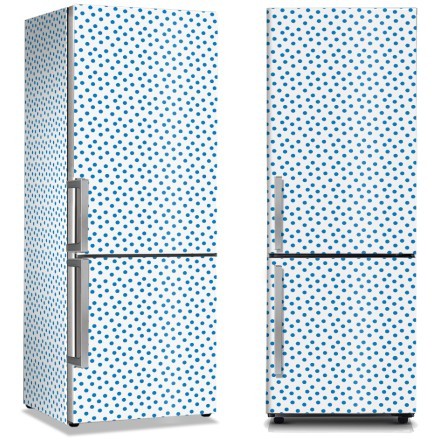 Άσπρο Φόντο Με Μπλε Βούλες Αυτοκόλλητο Ψυγείου