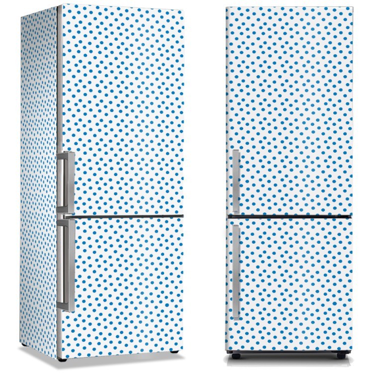 Αυτοκόλλητο Ψυγείου Άσπρο Φόντο Με Μπλε Βούλες