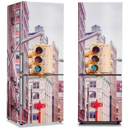 Κίτρινο φανάρι της Νέα Υόρκης Αυτοκόλλητο Ψυγείου