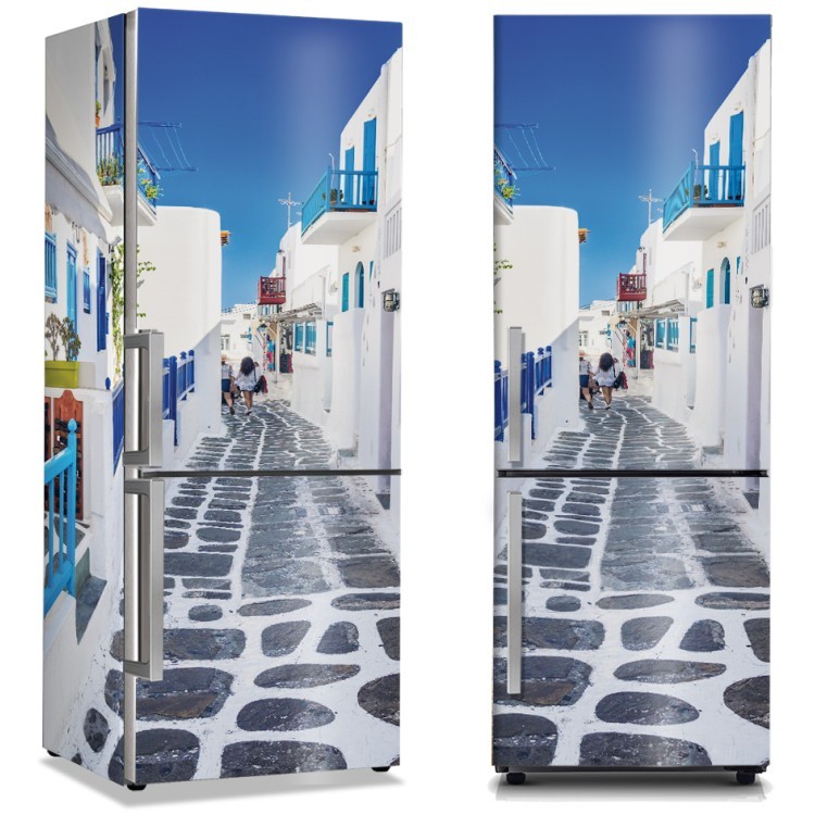 Αυτοκόλλητο Ψυγείου Σοκάκια στο Ελληνικό νησί