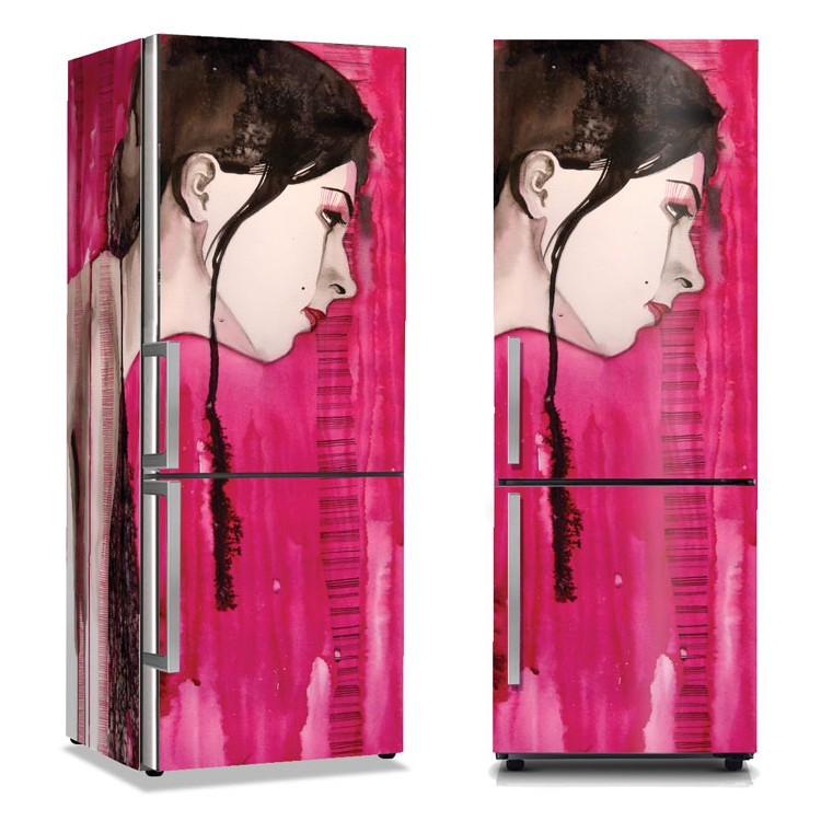 Αυτοκόλλητο Ψυγείου Πορτρέτο όμορφου κοριτσιού